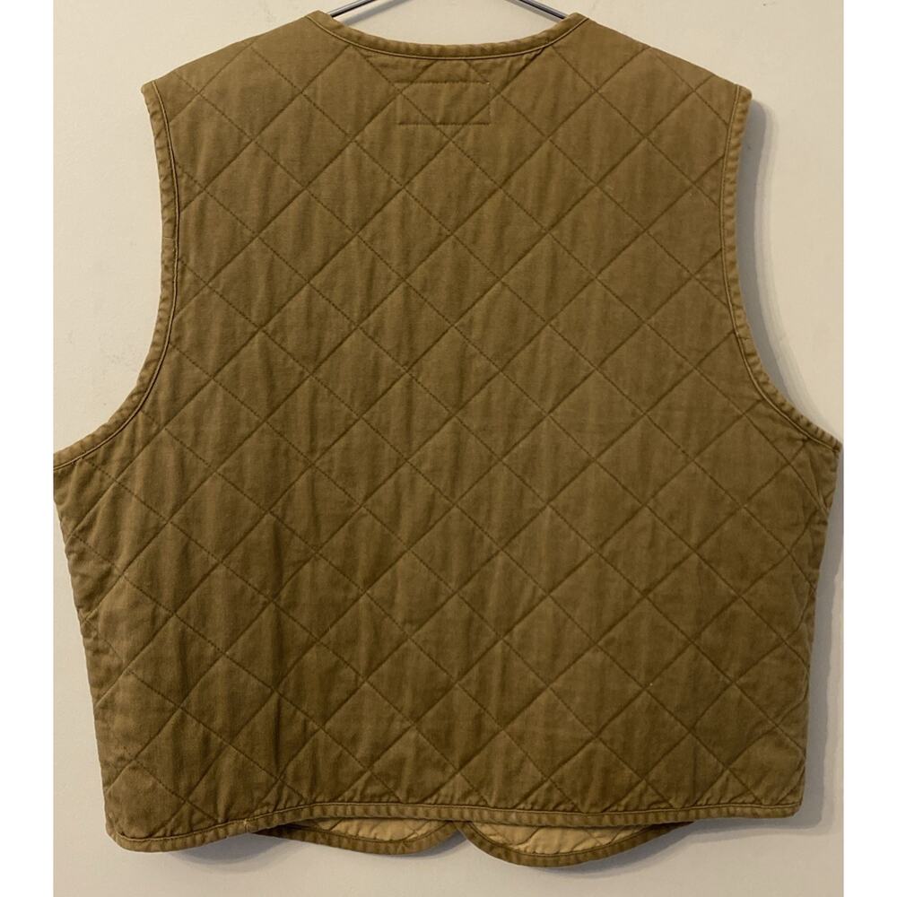 Vintage Eddie Bauer Quilted TAN HUNTING /Western Vest XL~ RARE Find - Picture 3 of 10